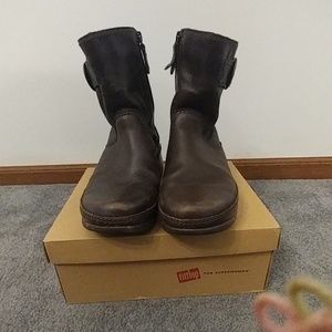 Fitflop Brown Leather Ankle Boots